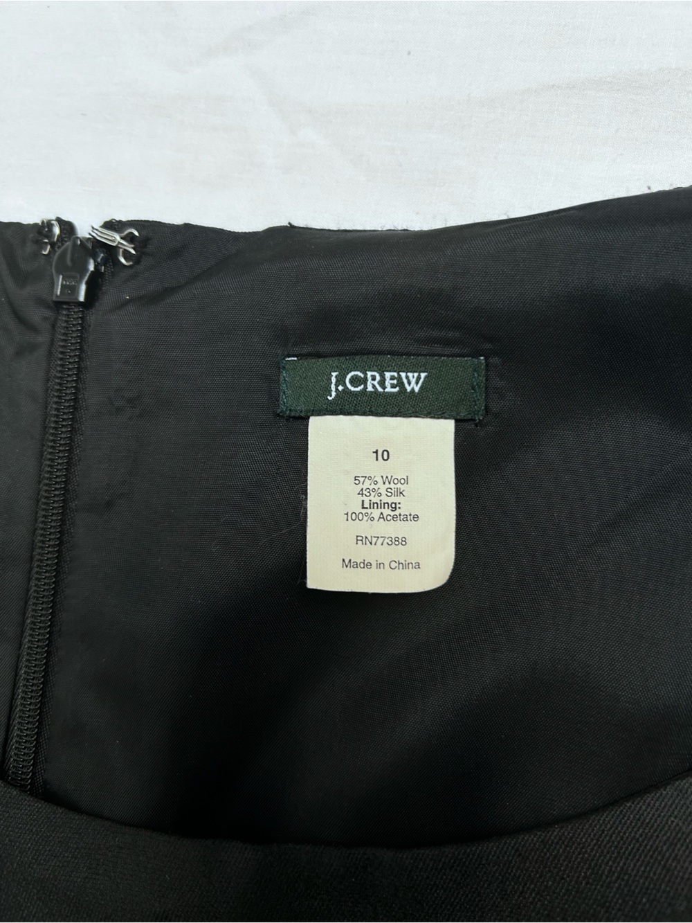J Crew Classic Black Sleeveless A-Line pocket dress size 10. Wool & silk - Picture 6 of 8